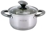 Кастрюля 1,5л из нерж. стали с крышкой и полыми ручками 4920