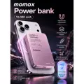 Внешний магнитный аккумулятор с беспроводной зарядкой Momax Q.MAG X Ultra Slim 8.3 mm, 10000 mAh, Qi 15W / PD20W, Pink
