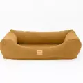 Лежанка для собак и кошек со съемным чехлом IvPetRoom Comfort L 90x70 микровелюр горчичный