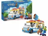 Конструктор Сити Грузовик мороженщика, 212 деталей, совместим с City 60253 Фургон с мороженым