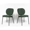 Мягкие стулья, 2 шт, из букле, комплект стульев, DC - 2177, зеленый, букле