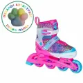 Раздвижные роликовые коньки Alpha Caprice Ck-sk-p320-31 Pink (антистресс сквиш лапка в подарок) размер M (33-36)