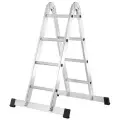 Лестница двухсекционная Dogrular 2х 4ступеней алюминий шарнир 511204