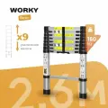 Лестница телескопическая WORKY 2, 6 м, 9 ступеней