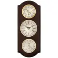 Метеостанция Бриг КМ93005-ЧБ(ТГ)-В, настенные часы в дереве, барометр, термометр, гигрометр, настенное крепление.
