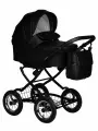 Коляска-люлька для новорожденных Jovola Tessa Eco Light Classic, классическая, всесезонная, Te 03 (черная кожа)