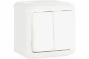 Legrand Выключатель двухклавишный Legrand Quteo IP44 10А 250В винтовые зажимы накладной монтаж белый 782302