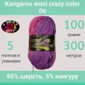 Пряжа Color City Kangaroo wool crazy color 06 (100г/300м, упаковка 5 мотков)