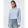 Рубашка Sela, размер L INT, голубой графика мелкая