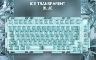 Механическая клавиатура Monsgeek ICE 75, Bluetooth, USB, RGB-подсветка, нескользящее основание，синий