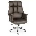 Кресло офисное Norden Президент / сталь + хром / темно-коричневая экокожа