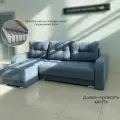 Угловой диван-кровать серое облако 