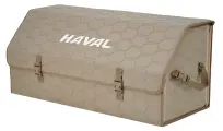 Органайзер-саквояж Союз в багажник Haval (Хавейл), размер XXL. Цвет: бежевый с бежевой прострочкой Соты.