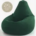 Кресло мешок Laavi Home кресло груша, размер ХXL, мебельный велюр, зеленый