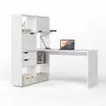 Компьютерный стол угловой Есэндвич L Лаворо 110х150х150 см левый (Белый)