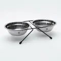 Набор из 2 мисок на подставке, 2 х 500 мл, черная подставка