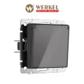 Встраиваемая розетка с заземлением с защитной крышкой и шторками Werkel W1171244 графит акрил IP44