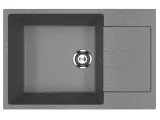 Мойка кухонная Ulgran U-602 -309 прямоугольная, 50x76, с крылом, серая, матовая, российская