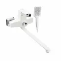 BRIMIX 5563 Смеситель в ванную, длинный излив, шаровый, из высокопрочного пластика АБС, белый, квадратный корпус