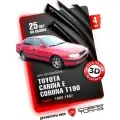Дефлекторы боковых окон для Toyota Carina Е, Corona T190 (Тойота Карина Е, Корона Т190) седан 1992-1997, ветровики на двери автомобиля, Cobra Tuning