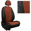 Комплект авточехлов Автопилот Nissan Qashqai I (J10) с 06-14г. Алькантара ромб (Черный + Коричневый)