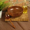 Набор для сервировки, деревянная глубокая чаша, тарелка-миска из дерева Унаби - 17 см. с большой ложкой
