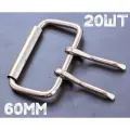 Пряжка стальная 60мм 20шт проволочная двухшпеньковая для ошейника сумки ремня пояса браслета, никелерованная