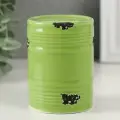 Копилка керамика Зелёная бочка 6,5х6,5х9 см