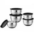 Набор из 5 крышек из нержавеющей стали - от 1.2L до 4.2L, силиконовое основание, термостойкие крышки