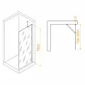 Душевая перегородка Walk-In RGW 80x195 WA-102 стекло матовое, профиль хром