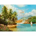 Картина стразами (алмазная мозаика) 30х40 см, остров сокровищ Солнце южного моря, без подрамника, 662567