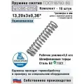 Пружина сжатия 1086-0754, L 13,20 мм; d 0,36 мм; D 3 мм ГОСТ 18793-80 (комплект 10 штук)