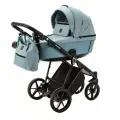 Коляска универсальная Adamex Belissa 3 в 1, PS-41 - серо-голубая, серо-голубая кожа