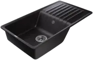 Мойка GRANFEST--QUARZ - 73 1 чаша+крыло 860*480 мм (черный)(без сифона)