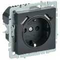 Розетка Iek BRITE РЮш10-1-БрЧ 16А с USB A+A 2.1А с заземл. защ. шторки черн, BR-R14-16-U21-D21-K02