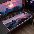 Игровой коврик для мыши Вид на Закат Anime с RGB подсветкой