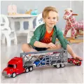Игрушечные машинки серии Гоночный трек (Автовоз - тягач 66 см, красный. 2 гоночные машины) G205-022