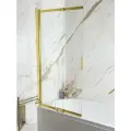 Шторка на борт ванны Слайдер Плюс AVS 80х150, стекло, универсальная, раздвижная, поворотная, профиль брашированное золото