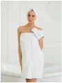 Набор для бани и сауны женский махровый BIO-TEXTILES белый S-L (70*120) накидка парео, чалма, варежка