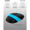 Мышь A4 Fstyler FG10S черный/синий оптическая (2000dpi) silent беспроводная USB (4but)