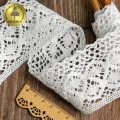 Тесьма вязаная KRUZHEVO 50мм TBY-6368 кружево хлопок цв.02 белый уп.10м
