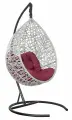Подвесное кресло-кокон VALENCIA серый + каркас (бордовая подушка Relax)
