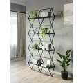 Стеллаж для книг KM LOFT Ромбо черный/черный лофт для дома в гостинную перегородка