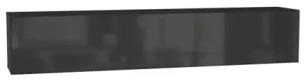 Тумба под телевизор, навесной модульный шкаф POINT 50 Черный глянец МДФ