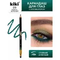 Карандаш для глаз KIKI Eyeliner, оттенок 09 темно-зеленый c аппликатором для растушевки