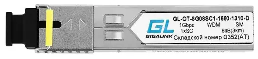 Модуль SFP GIGALINK WDM, 155Mb/1,25Gb/s, одно волокно SM, SC GL-OT-SG08SC1-1550-1310-D