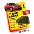 Каркасные шторки на магнитах для автомобиля Hyundai Solaris 1 (Хендай Солярис) 2010-2016 седан, хэтчбек автошторки на передние стекла, Cobra Tuning - 2 шт.