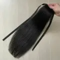 Хвост накладной для волос натуральный 50см 60г - черный #1b AMERA (амера)