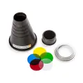 Узкоугольная насадка с цветными фильтрами, сотами байонет Hensel Fotokvant SNOOT-22-HE тубус