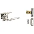 Ручки дверные межкомнатные на розетке Loid 420 SN + защелка дверная Loid 8-45 SN матовый хром